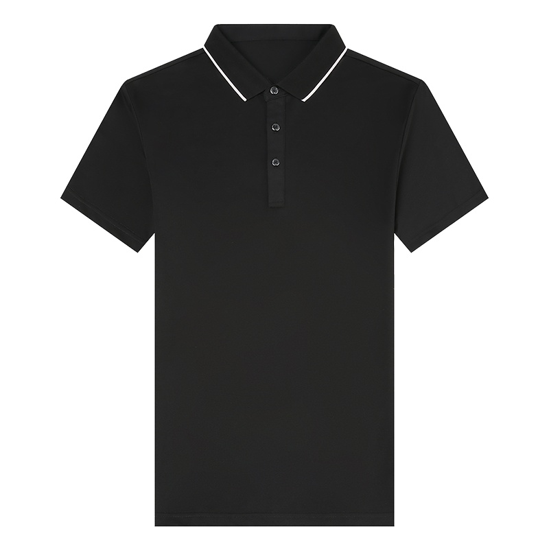 卡帝乐鳄鱼(CARTELO)桑蚕丝短袖t恤男翻领polo衫潮流男士纯色冰丝半袖体恤