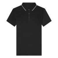 卡帝乐鳄鱼(CARTELO)桑蚕丝短袖t恤男翻领polo衫潮流男士纯色冰丝半袖体恤