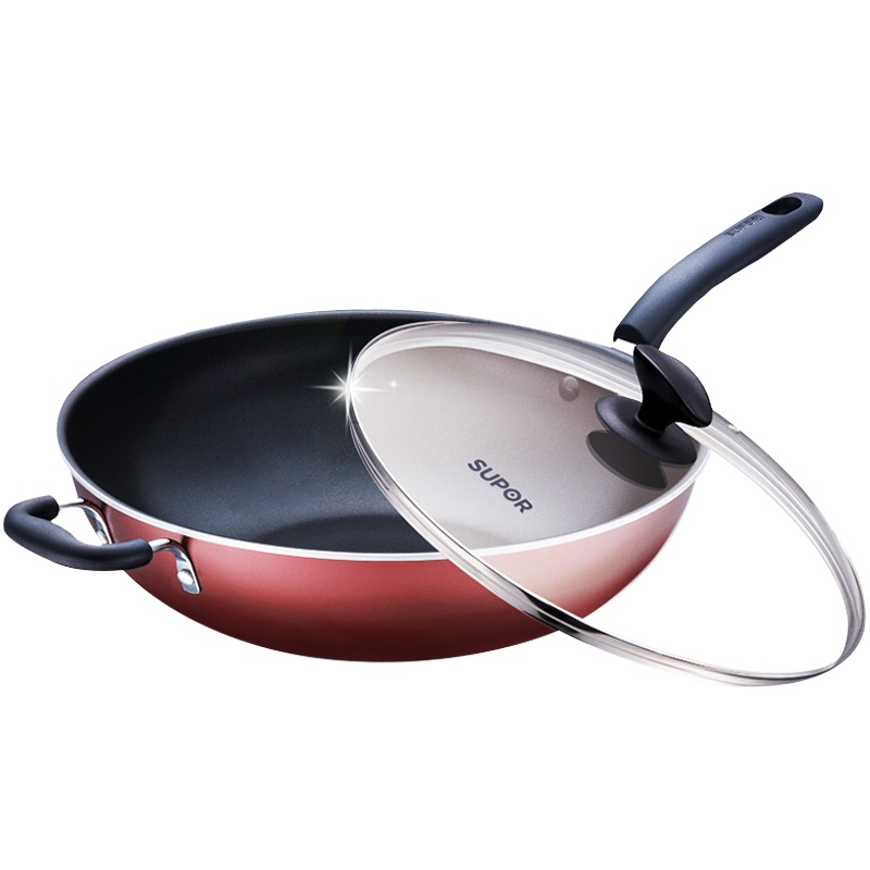 苏泊尔(SUPOR) 炫彩易洁不粘炒锅家用炒锅炒菜锅优质铝合金基材导磁复合底不粘易清洗 NC32F4 32CM