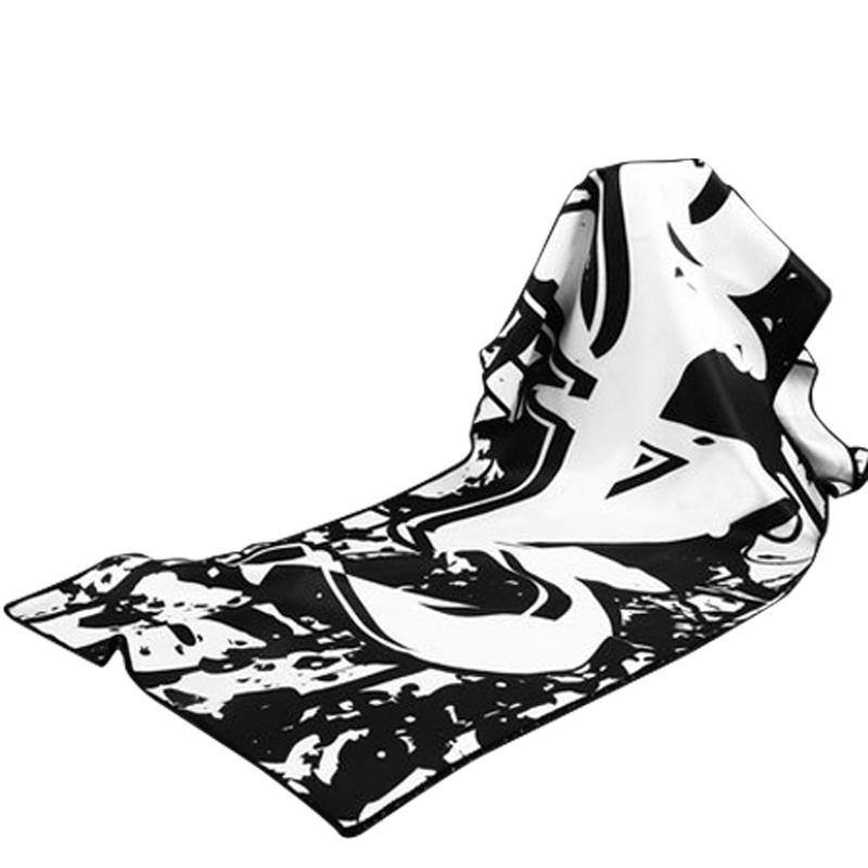 狂迷炫酷黑白涂鸦跑步健身冷感运动毛巾