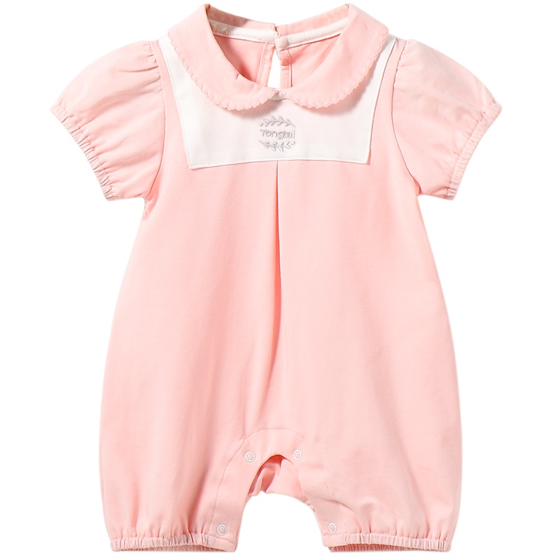 童泰TONGTAI婴幼儿内衣夏季新款婴儿半袖哈衣1-18个月宝宝短袖闭裆连体衣爬爬服婴幼儿通用80cm