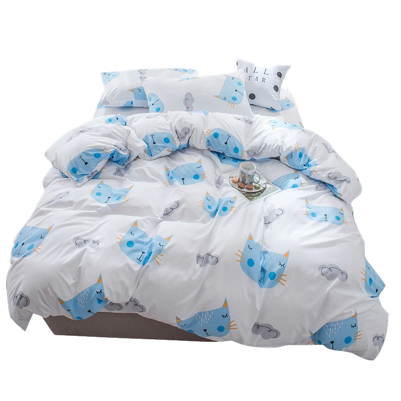 唛乐斯Mallas全水洗棉活性印花三件套/四件套 简约风格亲肤柔顺床上被套枕套床单