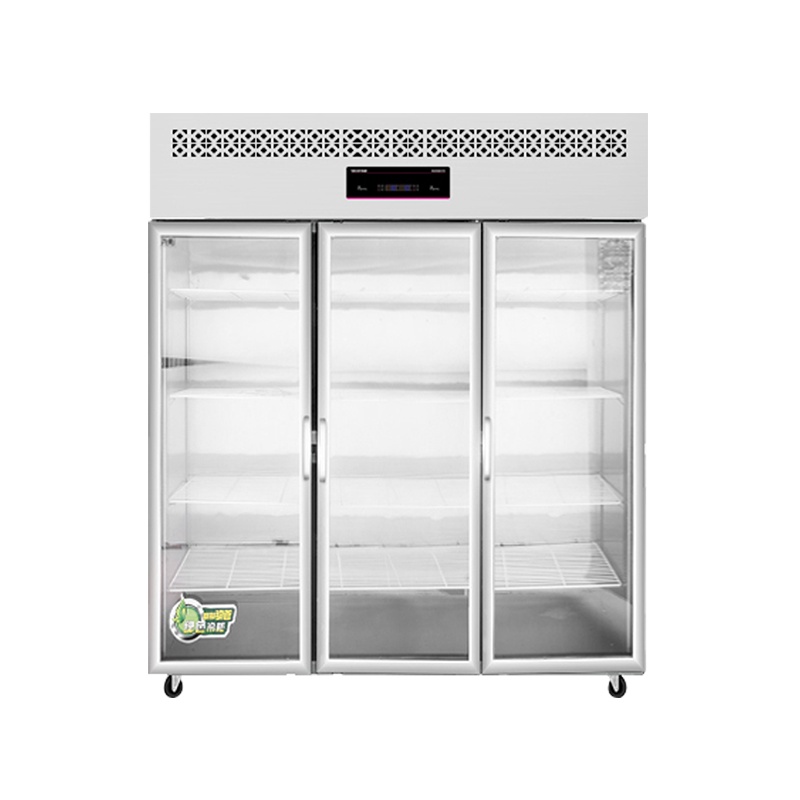 乐创电器(Lecon)四门冰箱商用厨房立式大容量冷藏冷冻冰柜不锈钢保鲜展示柜 三门冰柜(全冷藏)玻璃门 直冷款