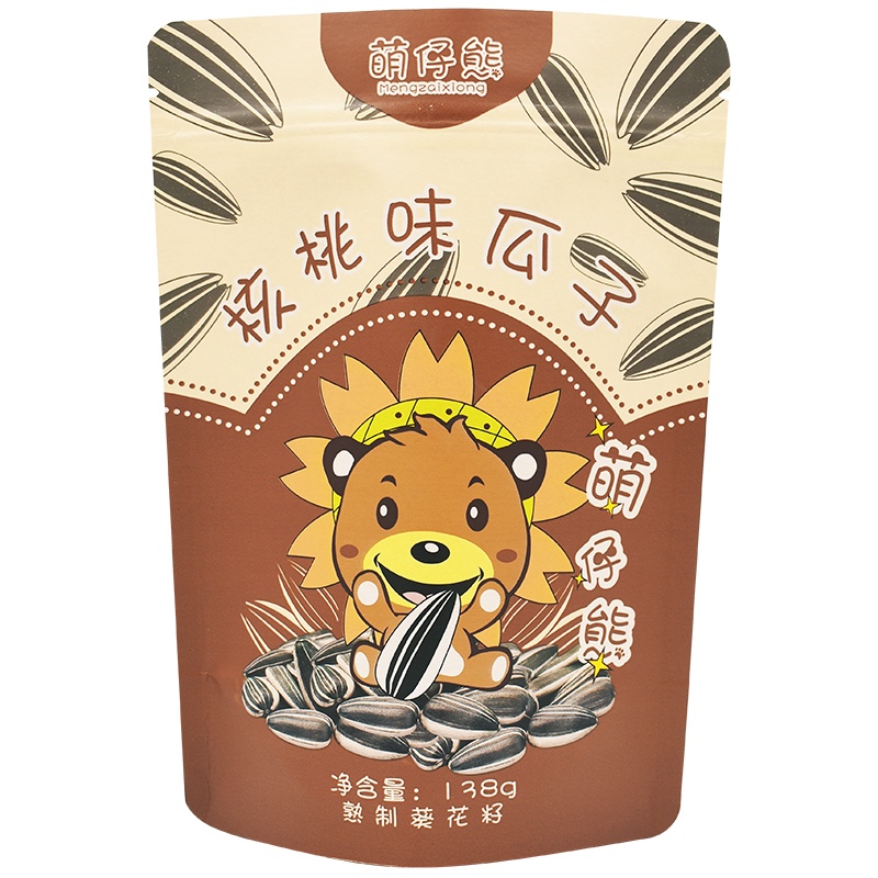 萌仔熊瓜子 萌仔熊多味焦糖味奶香味核桃味五香味袋装炒货休闲零食坚果138g/袋(自选口味备注留言)