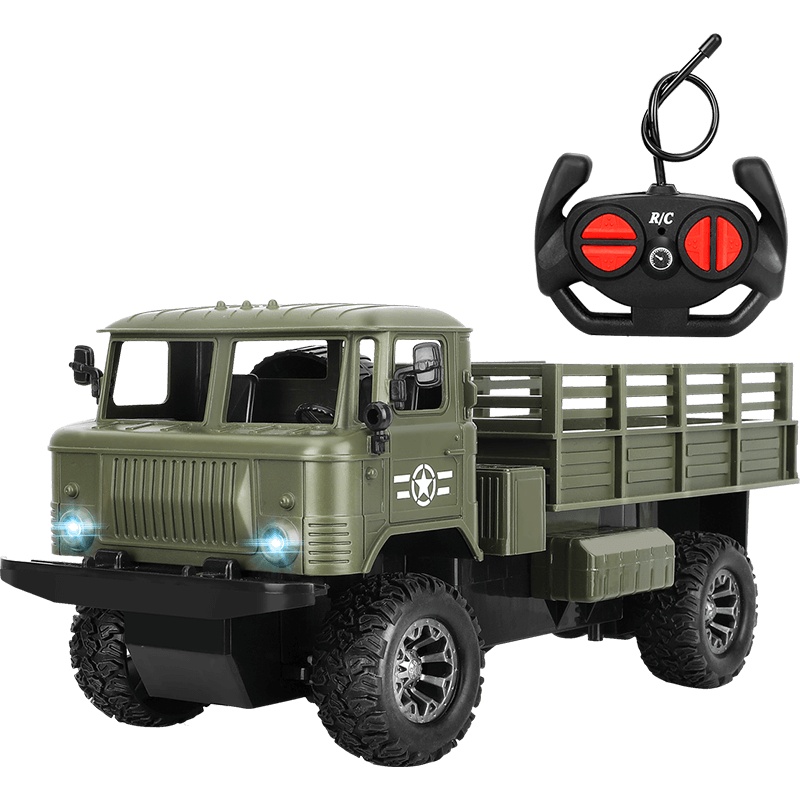 勾勾手(GOUGOUSHOU)遥控汽车儿童玩具男孩玩具遥控越野军事卡车攀岩充电 遥控军事卡车-军绿色