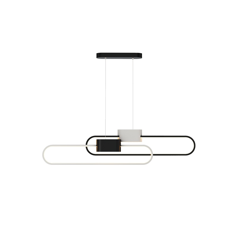 七只蚂蚁 餐厅吊灯北欧轻奢现代简约极简led长条轻奢餐厅吊灯北欧极简办公室吧台一字线条现代餐桌几何长条灯JH-D2189