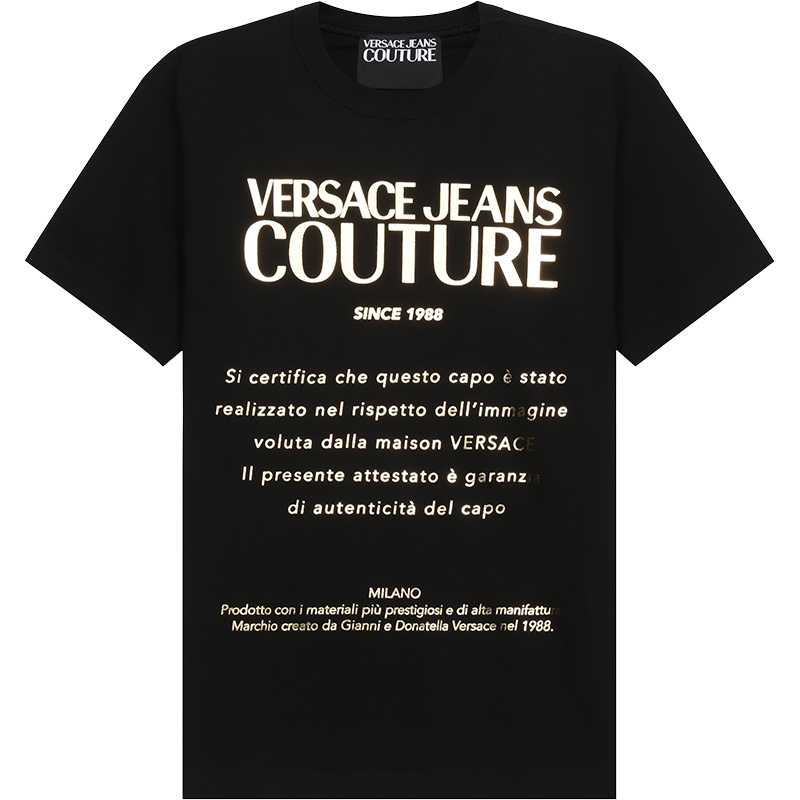 范思哲 VERSACE JEANS COUTURE 男士 棉质宽松版圆领短袖T恤B3GWA7VT 30319