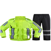 苏识 S-S039 执勤反光制服雨衣路政警示男女分体反光骑行套装 (计价单位:件)荧光绿