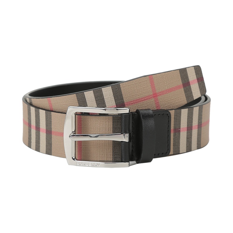 博柏利 BURBERRY 男款 环保帆布配皮针扣式皮带腰带80401941