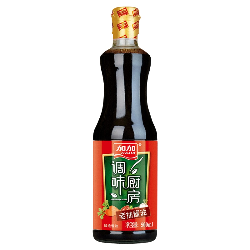 加加调味厨房老抽酱油500ml 酿造酱油红烧上色老抽酱油家庭厨房调味料