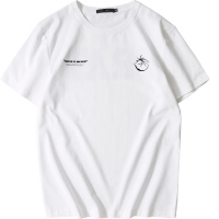 黑鲸简约印花短袖T恤男2019夏季字母印花白t男CNTBJ29208A