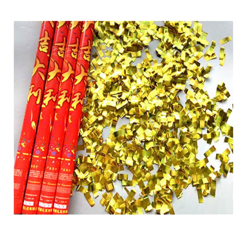 婚庆用品 按钮礼花筒婚礼彩炮80CM 结婚手持礼炮开业庆典开工 节庆饰品 50支 DMS