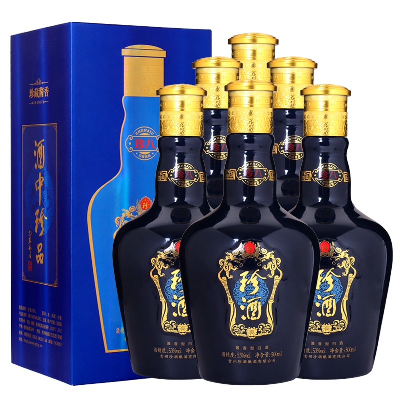 珍酒 珍八 53度 500ml *6 箱装 酱香型 白酒