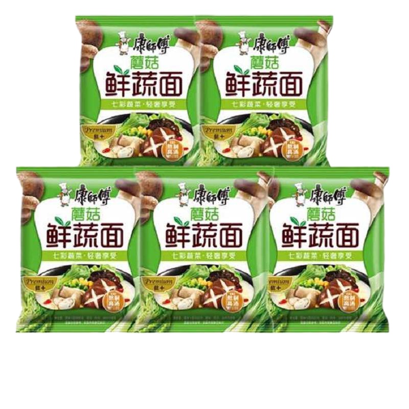 康师傅蘑菇鲜蔬五连包100g*5