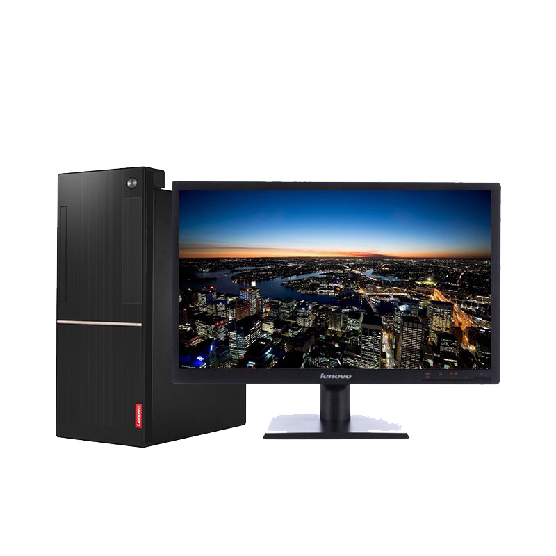 联想(Lenovo)扬天T4900D/Intel i5-7400/4GB/1TB/DVDRW/1G独显/win10+23英寸显示器 商用台式电脑