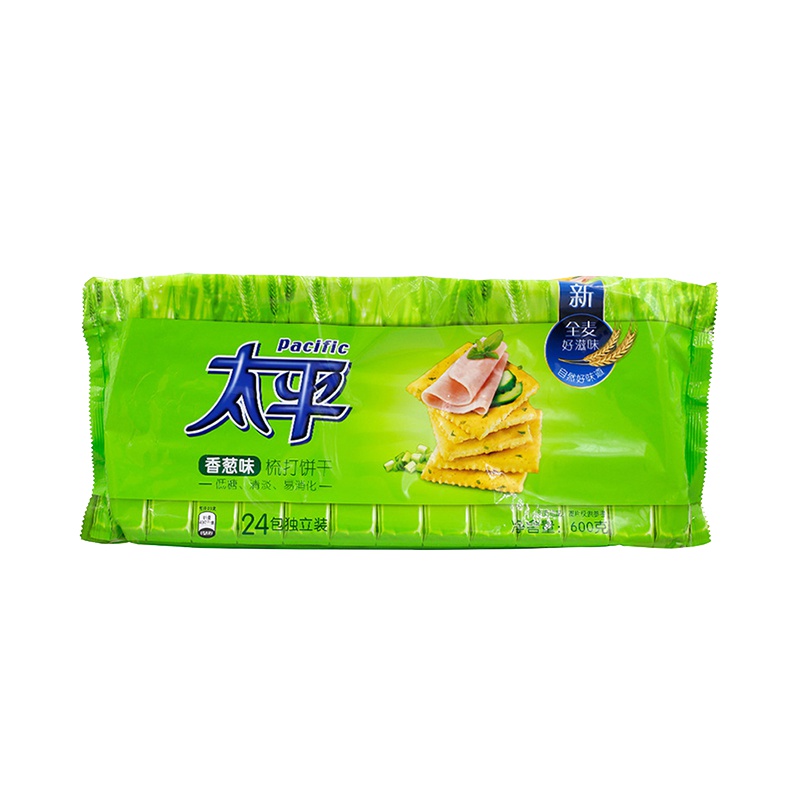 亿滋太平梳打苏打饼干酵母香葱味代餐早餐600g(新旧包装随机发货)