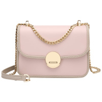 第九城（V.NINE） 单肩包女2019新款斜挎包女韩版简约包边通勤小方包小香风链条女士包包