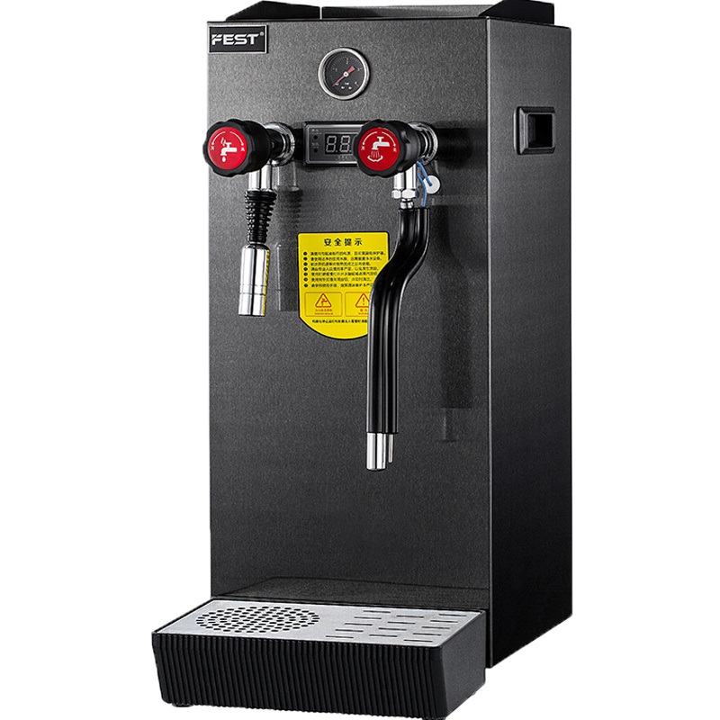 FEST 10升蒸汽开水机台式奶泡机商用奶泡器奶茶店设备全套咖啡打奶泡器全自动开水器10L 10L钛金黑带水泵款