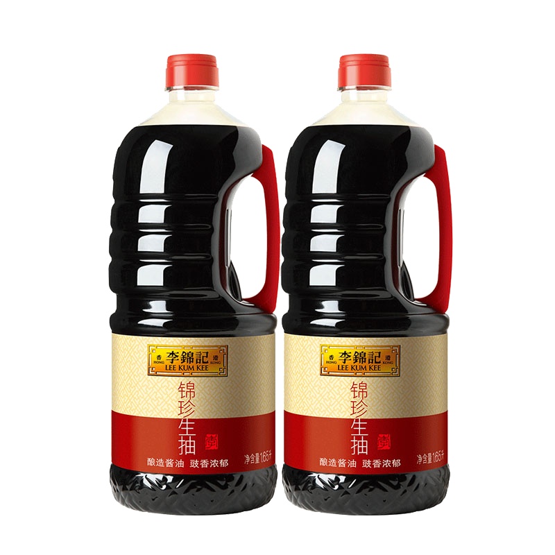 李锦记 锦珍生抽 1650ml 瓶装*2 生抽 酿造酱油 优质大豆,酿造豉香好酱油,酱油 调味品 厨房调料