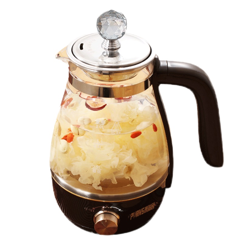 [苏宁宜品定制]博瑞思煮茶器家用黑茶多功能全自动养生茶壶蒸茶蒸汽小型办公室1L玻璃花茶壶/水壶款