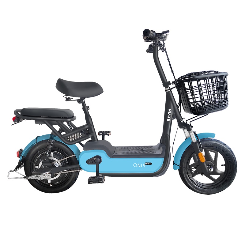 比德文新国标电动自行车48v12ah电瓶车时尚成人代步车 乐麦TDT1719Z 珠光天蓝色