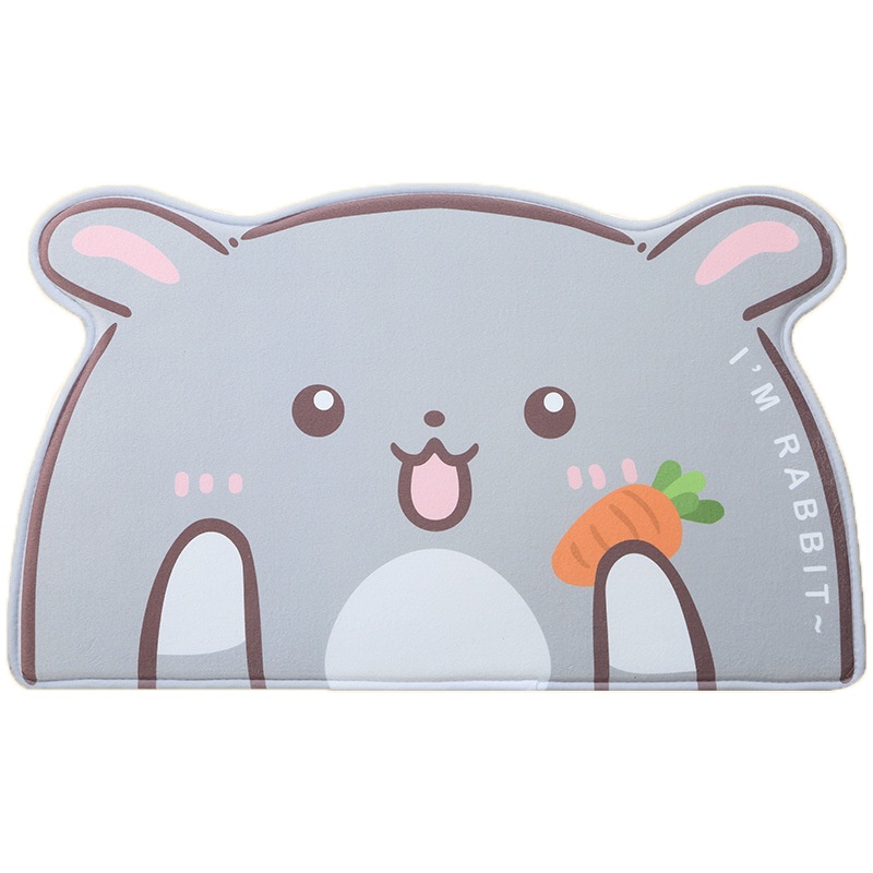 大江半圆地垫家用吸水卡通浴室防滑垫厕所口脚垫卫生间地垫 我是谁-熊熊 45*75cm