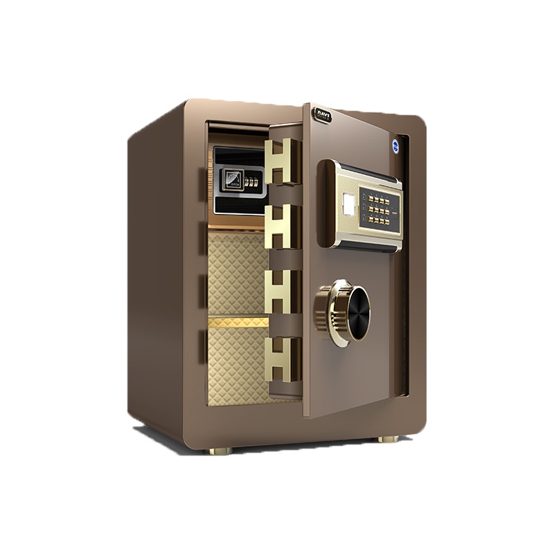 [大一]保险柜 45CM WIFI型保险箱家用 防盗床头柜保管箱办公新款全新锁栓防撬 咖啡金