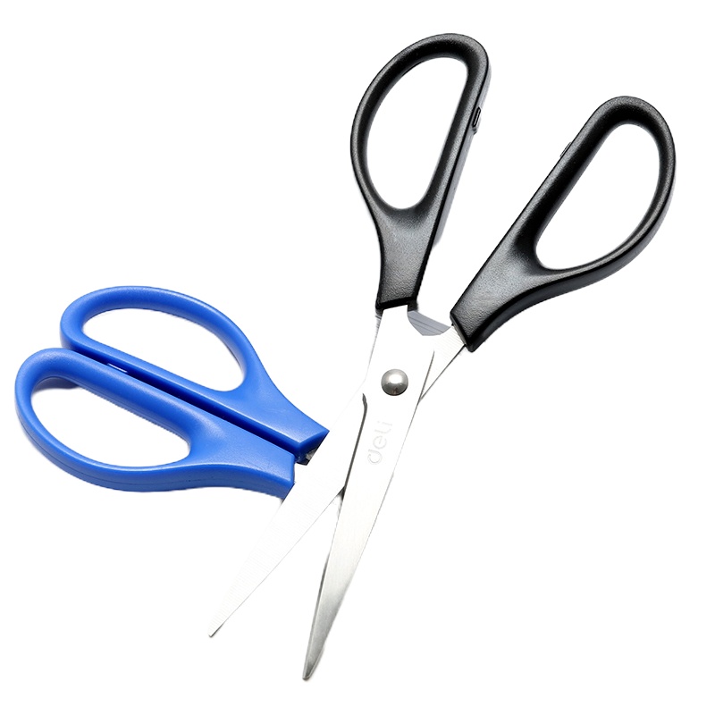 得力(deli) 0603办公剪刀 170mm 不锈钢刀口 耐用锋利 颜色随机 2把装