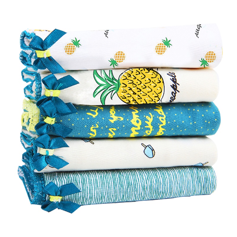 浪莎5条女士中腰高腰内裤女纯棉100%全棉性感大码无痕三角裤