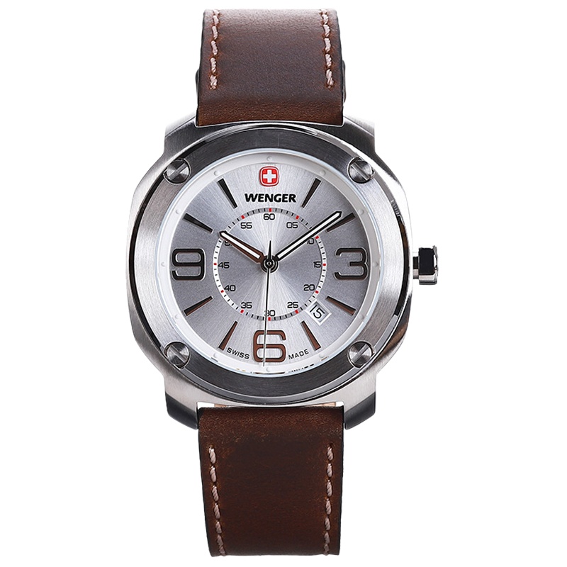威戈/WENGER 瑞士品牌男士石英表休闲商务防水皮带男士腕表 01.1051.101
