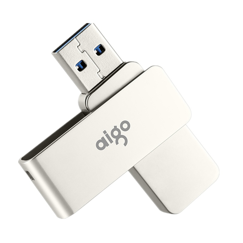 爱国者(AIGO) 高速USB3.0 传输U330精耀 全金属旋转U盘 电脑U盘 车载U盘银色 64G