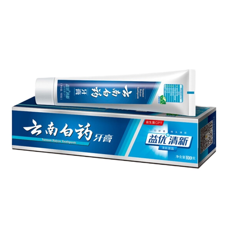 云南白药牙膏 益优清新晨露型100g (单位:盒)