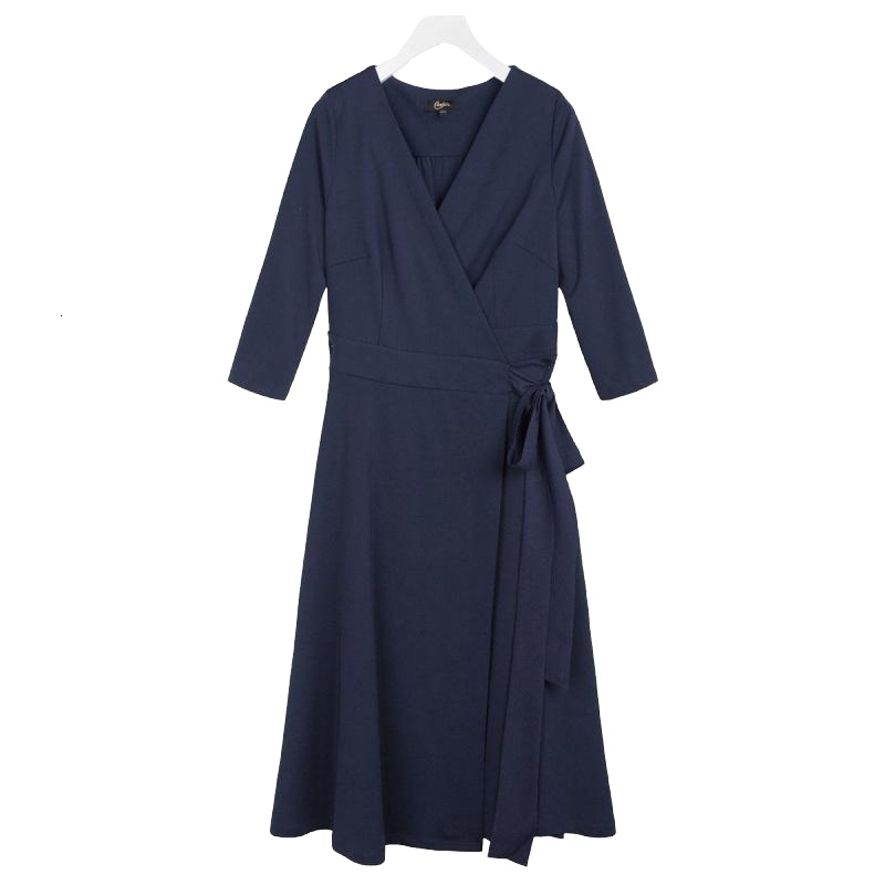 【专柜同款】拉夏贝尔雪纺连衣裙女春季新款新款韩版收腰系带显瘦法式气质中长款赫本裙30081412