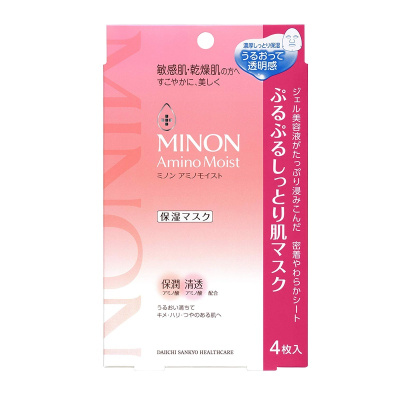 minon 蜜浓 氨基酸修护保湿补水滋润营养啫哩面膜/面贴膜 4片/盒