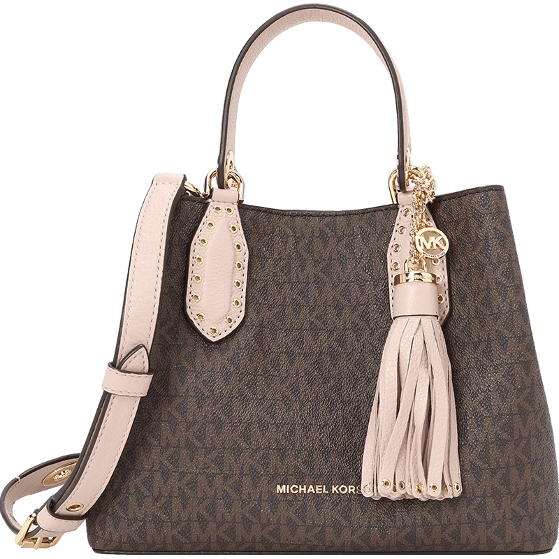 迈克高仕 MICHAEL KORS 通勤手拎包 logo印花 织物拼皮 30S8GBNT1B 女士手提单肩斜挎包