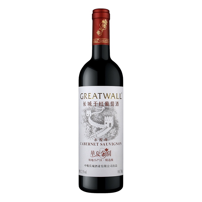 长城干红葡萄酒华夏葡园坡地小产区精选级赤霞珠750ml单支装