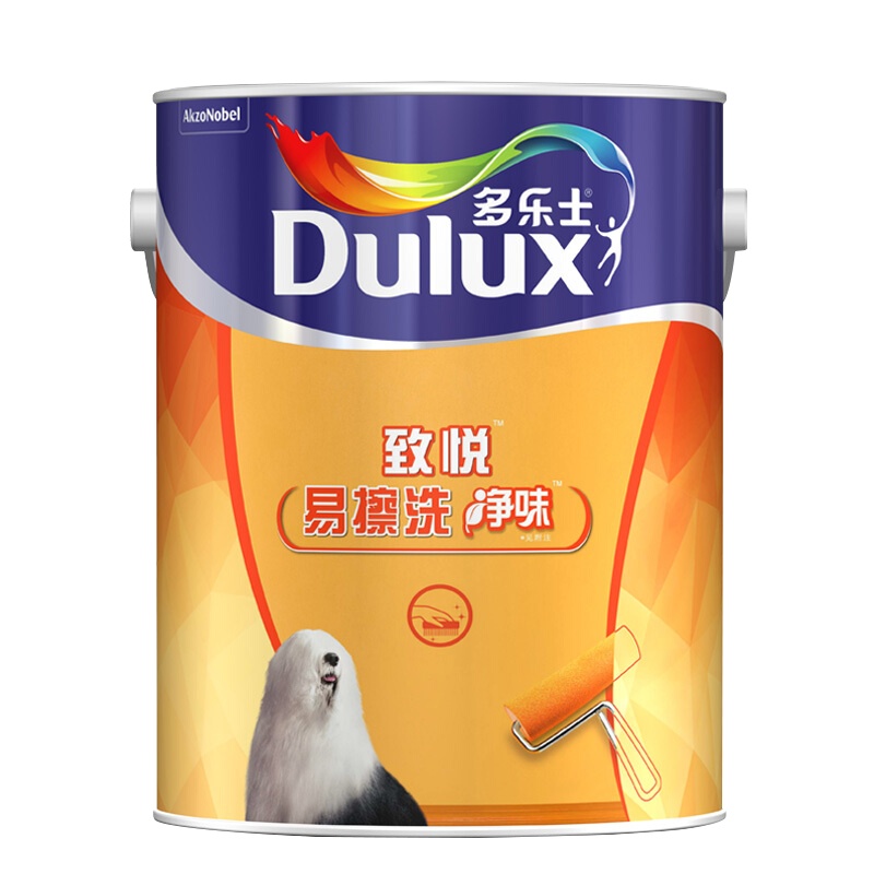 多乐士(Dulux)致悦易擦洗净味内墙乳胶漆 墙面漆 油漆涂料A747 6L 白色