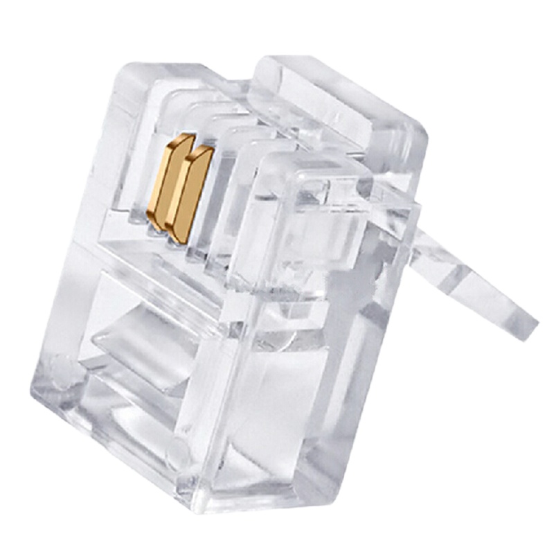 丽贴 LN-RJ11 电话线两芯水晶头 透明 100颗/件 （单位：件）