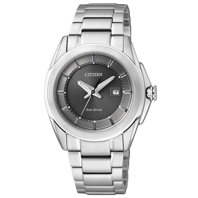 西铁城(CITIZEN)光动能日期显示不锈钢表带表壳商务时尚女表EW1511-52H