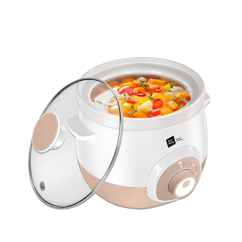 Miji ECE2103机械版电炖锅煮粥煲汤3升陶瓷内胆文火慢炖玻璃锅盖 机械版