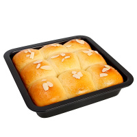 学厨 8寸正方形蛋糕面包烤盘 22.9*22.9*4.6cm 黑色不粘月饼饼干曲奇蛋挞家用烤箱烘焙模具 WK9709M