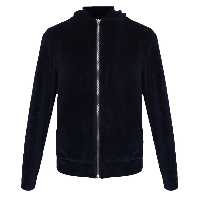 IH NOM UH NIT男士黑色棉质拉链连帽卫衣NUW18208 009