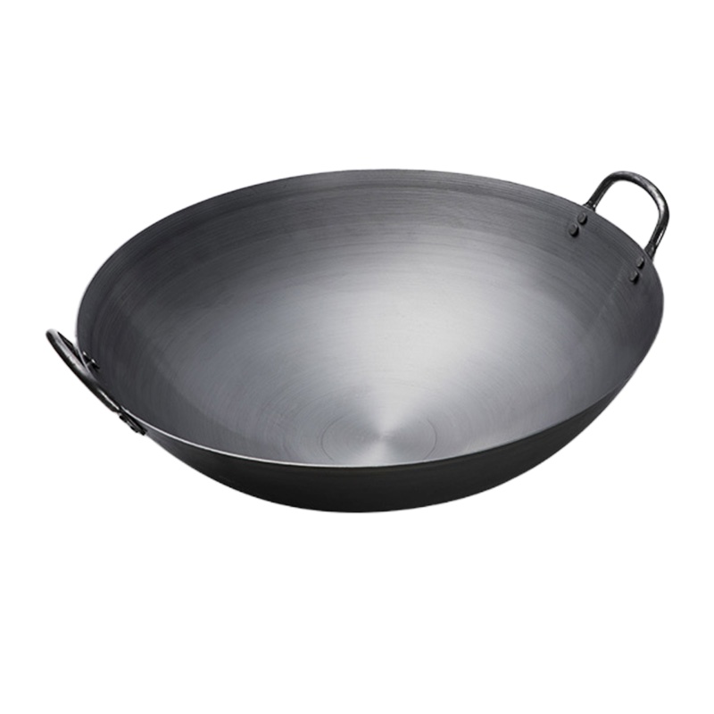 AGQ LY 饭店食堂双耳边锅炒菜锅老式铁锅圆底无涂层大号60cm口径 G850 20546