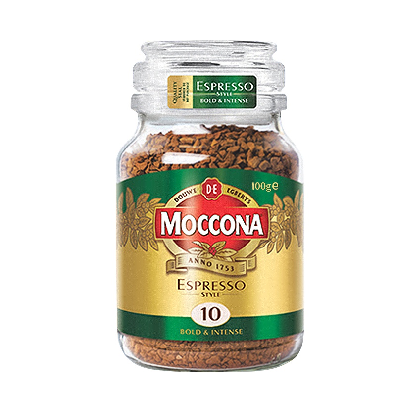 临期荷兰进口MOCCONA摩可纳意式浓缩冻干速溶咖啡100g瓶装