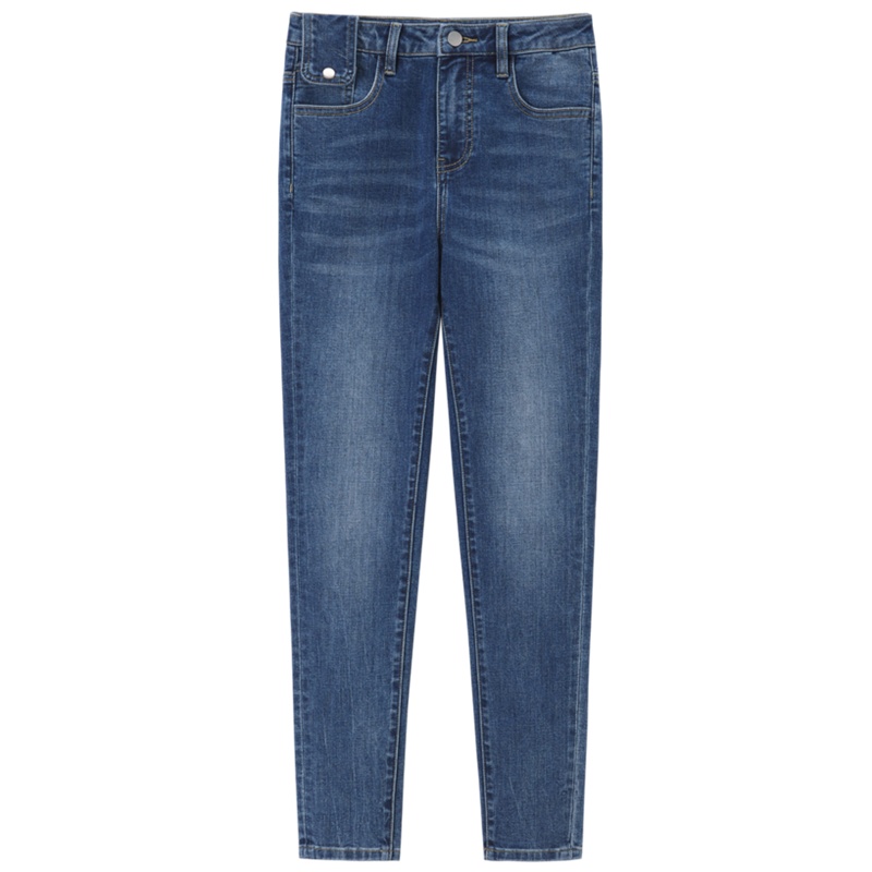 【满198减100预估价：87】森马牛仔裤女高腰小脚裤2021年新款春秋智能恒温裤子小个子紧身裤