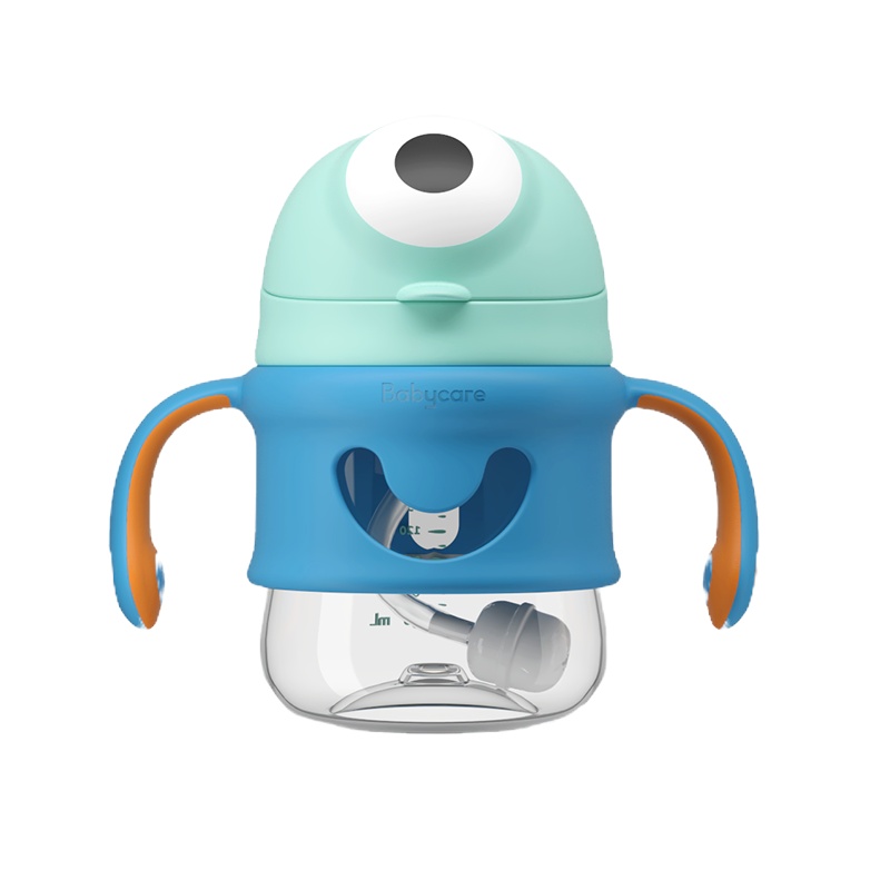 babycare婴儿学饮杯宝宝喝奶喝水杯儿童吸管鸭嘴杯两用6个月[tritan-鸭嘴]丝兰绿220ml