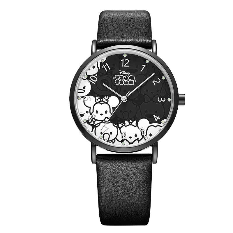 迪士尼(Disney)儿童手表女小学生中学生女款气质可爱防水石英表萌宠小女生电子表松松系列卡通表