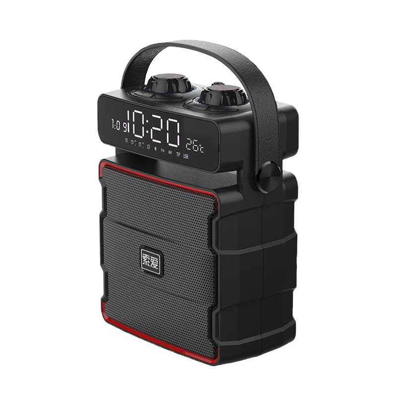 索爱 Q25大音量蓝牙音箱广场舞音响户外带无线话筒手提便携式K歌小音响3d环绕超重低音炮小型家用播放器插卡