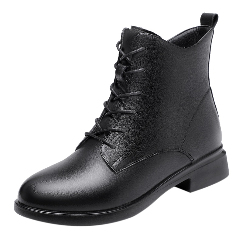 奥康女鞋秋冬季时尚休闲侧拉链女棉鞋圆头加绒保暖短靴女