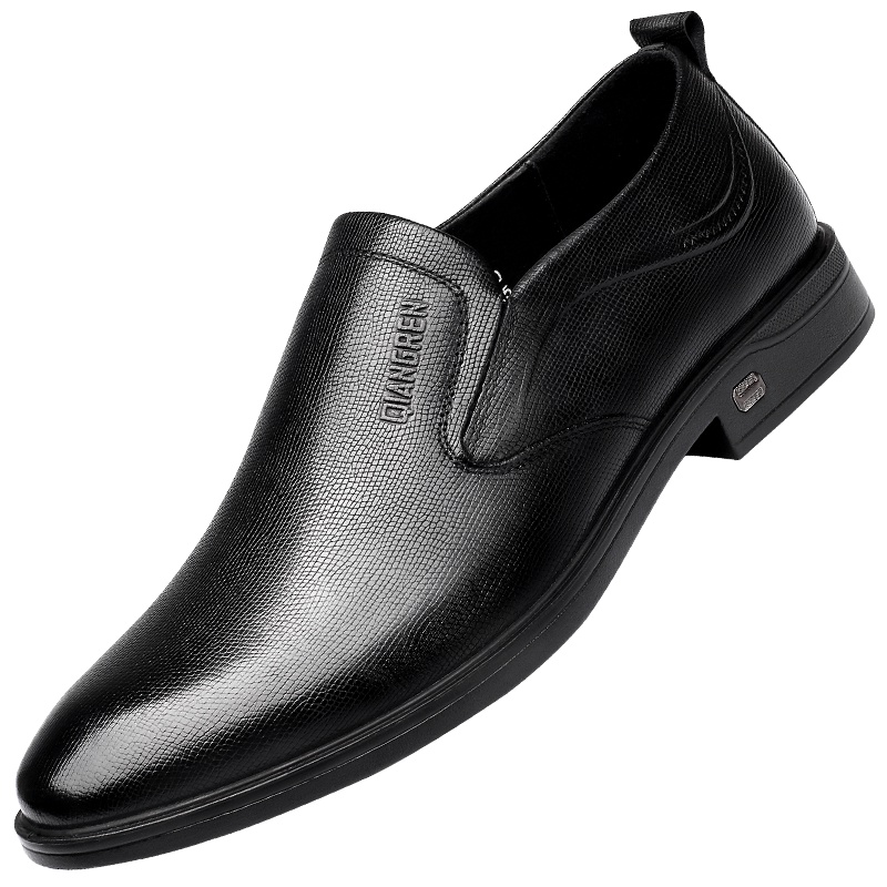 强人3515皮鞋男套脚款英伦风牛皮商务正装男士皮鞋